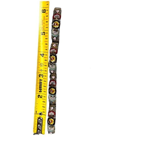 Vtg Italian Micro Mosaic Floral Bracelet Italy Italian Panel Extra Crafts READ - Picture 4 of 5